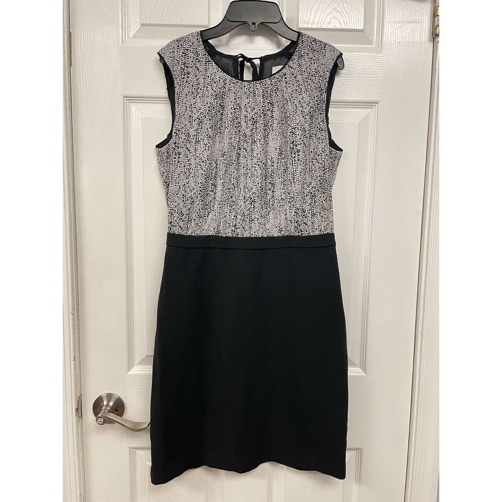 Loft Womens Sheath dress Sleeveless Black White 6 Business